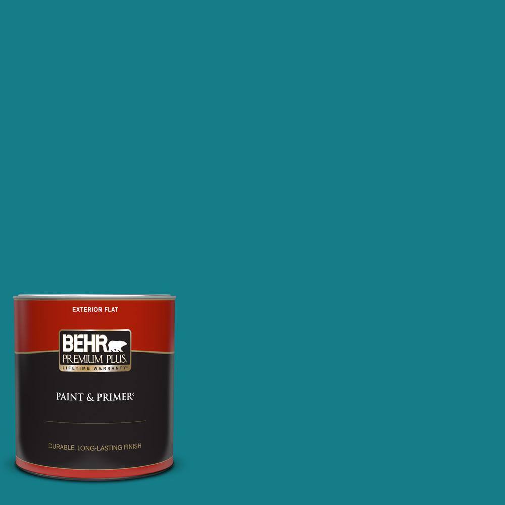 BEHR PREMIUM PLUS 1 qt. PPU1301 Caribe Flat Exterior Paint & Primer