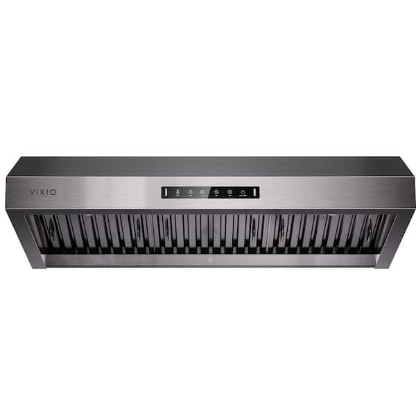 36 in. 680CFM Ducted Under Cabinet Range Hood in Black Stainless Steel with Removable Lights, Steel Filters, PVD Coating