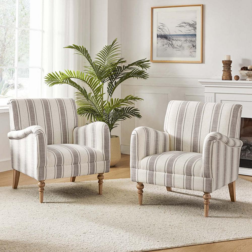 Hallstatt Tan Classic Wooden Upholstery Accent Armchair with Wood Base (Set of 2) price history on PriceWatchPro