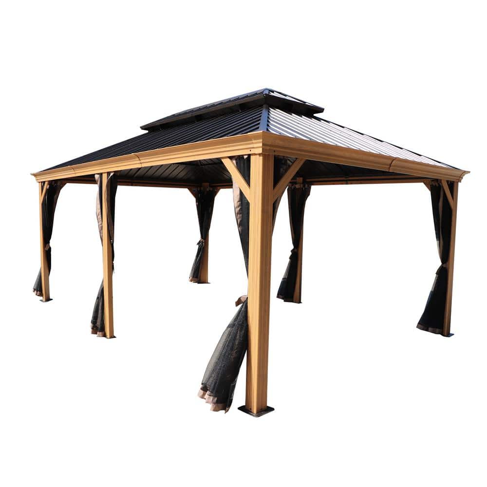 cosmo3567ページ KOZYARD Apollo 12 ft. x 18 ft. Wood Like Aluminum Hardtop Gazebo