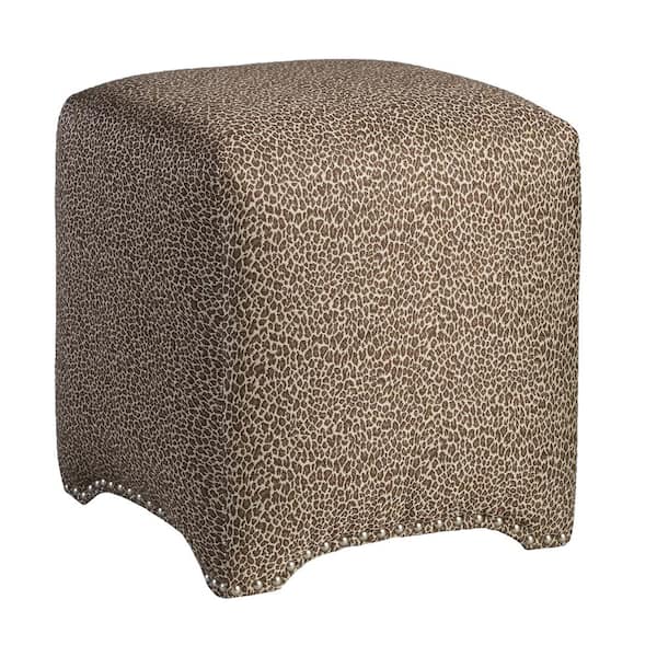 Leffler Home Emma Cube Ottoman in Wild One Chocolate