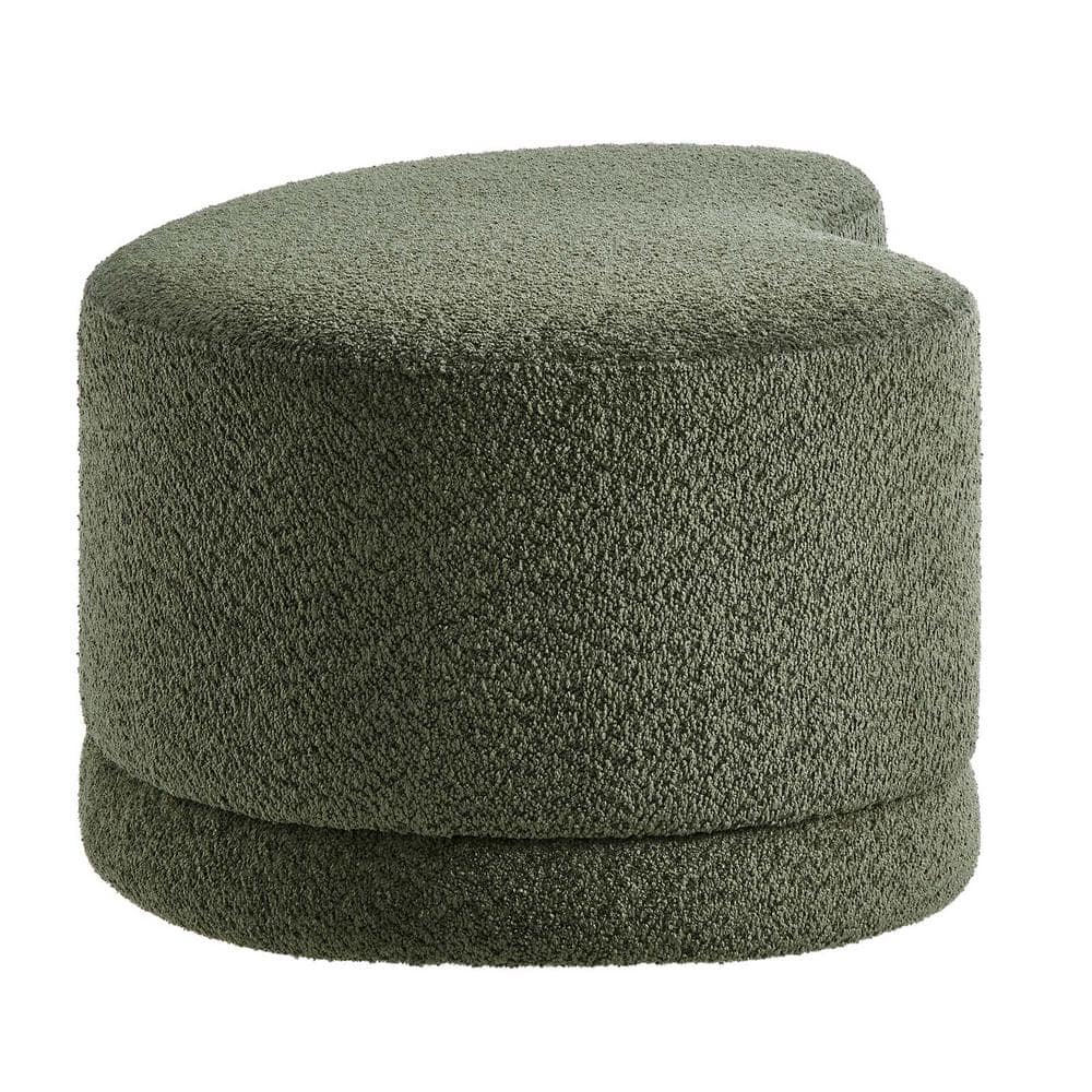 Nimbus Sage Green Chenille Curved Cocktail Ottoman Bench