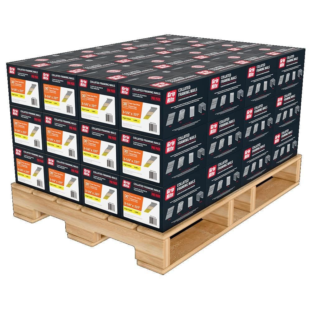 3-1/4 in. x 0.131 in 30° 11.5 Ga Paper Bright Smooth Shank Round Head Nails (4,000 - Per Box), 48 boxes per pallet price history on PriceWatchPro