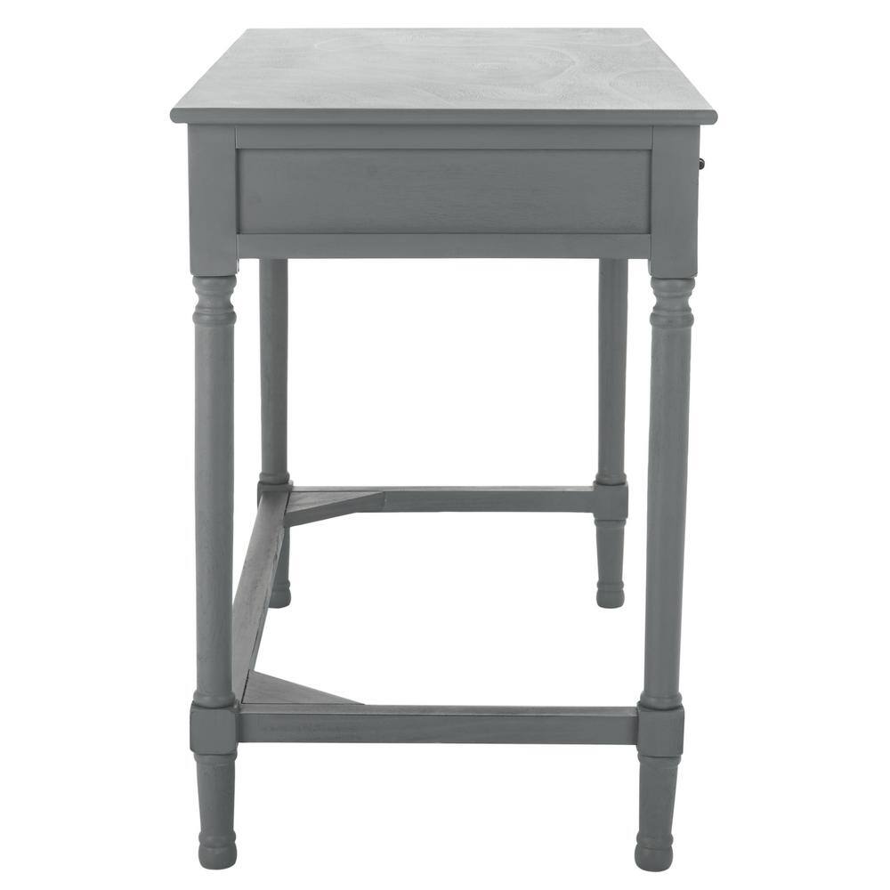 Distressed Grey Wood Writing Desk with Drawers