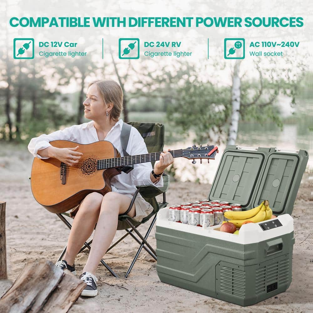 Alpicool 25qt Dual Zone Gray Portable Car Refrigerator