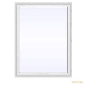 36 in. x 48 in. V-4500 Series Bronze Exterior/White Interior FiniShield Vinyl Picture Window w/ Low-E 366 Glass