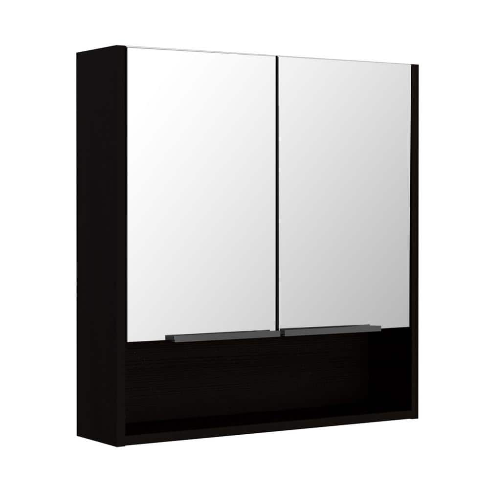 23.6 in. W x 24 in. H Rectangular Wood Medicine Cabinet with Mirror in ...