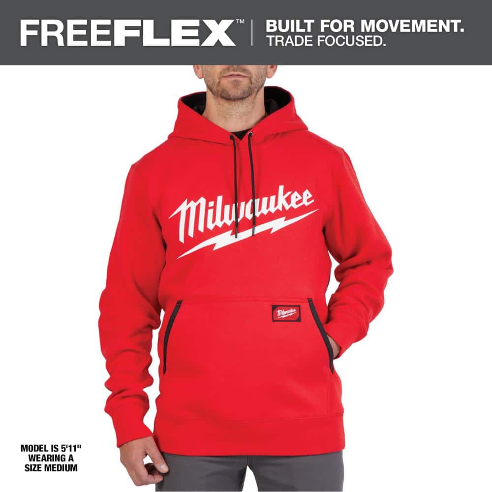 【送料無料/即納】 Milwaukee Men's 2X-Large Red Midweight Long-Sleeve Pullover Clothing