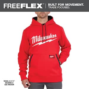 Men's 3X-Large Red Midweight Long-Sleeve Pullover Hoodie