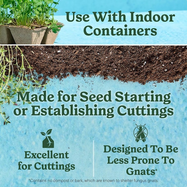 Indoor Potting Mix for Seed Starting 8 qt. Potting Soil for Vegetable, Flower, and Herb Seeds and Cuttings (6-Pack)