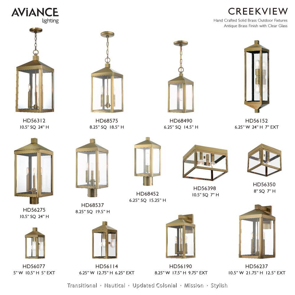 Antique Brass 24" Outdoor Post Lantern with Clear Glass