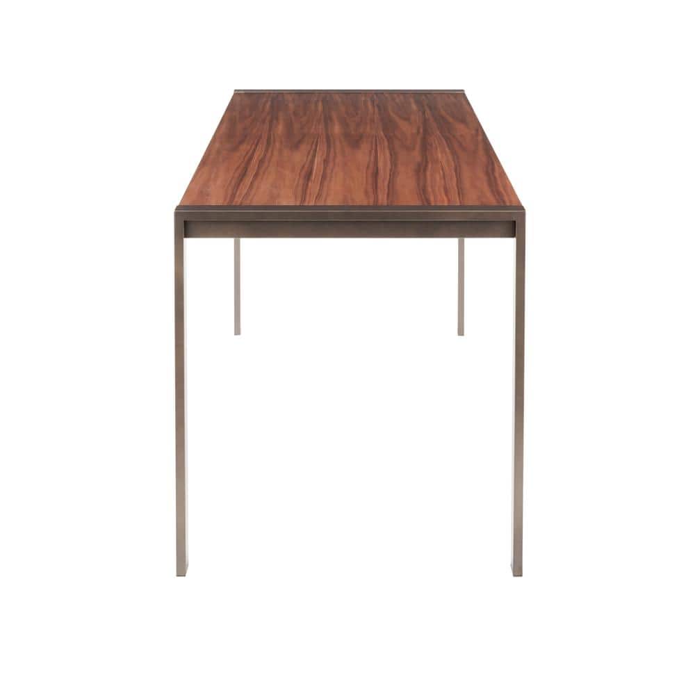 Industrial Black and Brown Rectangular Wood Dining Table