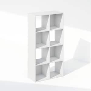 Pelli 47.01 in. Tall White Wood 8-Shelf Standard Bookcase