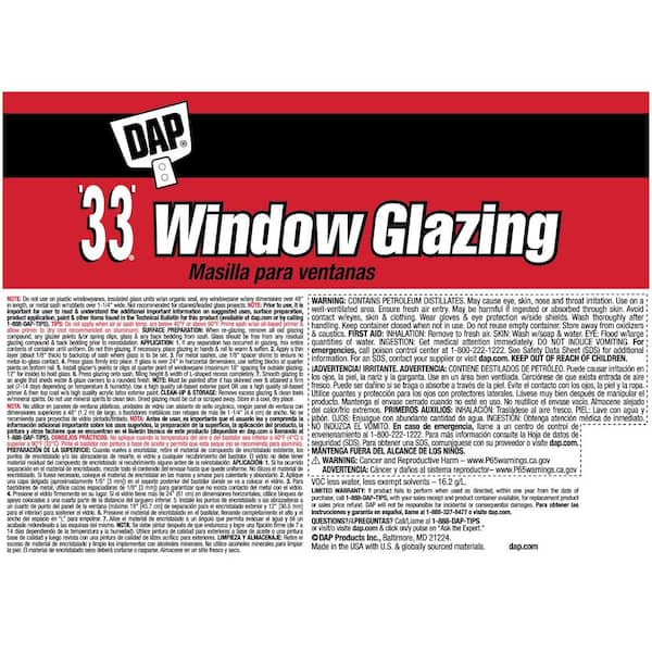 DAP - '33' Window Glazing 32 oz. White Latex Interior/Exterior Window Glazing Compound