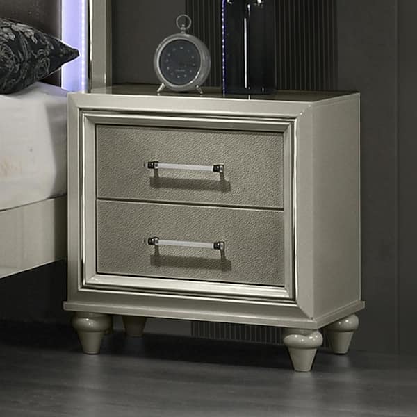 New Classic Furniture Lumina Gray 2-Drawer 23.75 in. W Nightstand