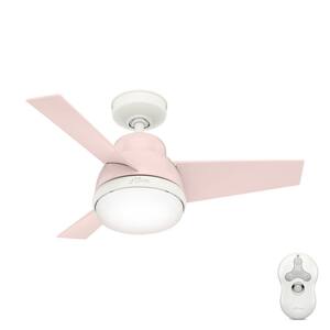 Valda 36 in. LED Indoor Blush Pink Ceiling Fan with Light Kit and Remote