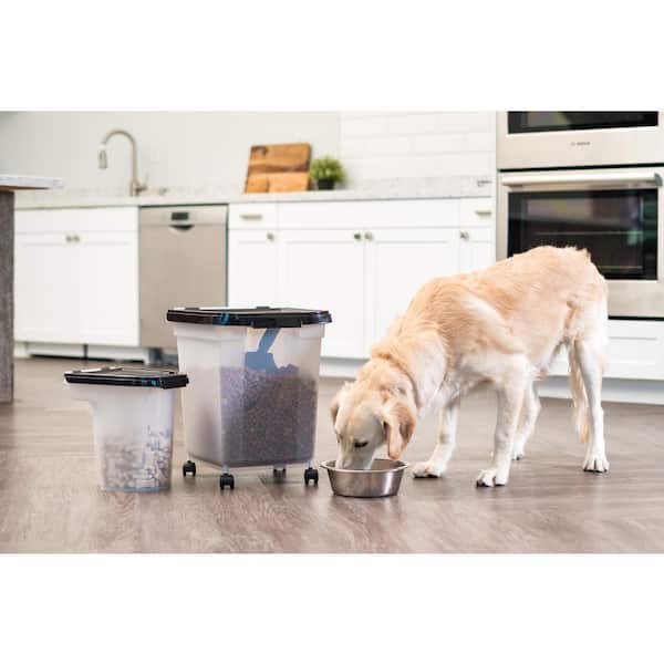 Iris USA 3-Piece Airtight Pet Food Storage Container Combo with Scoop Black
