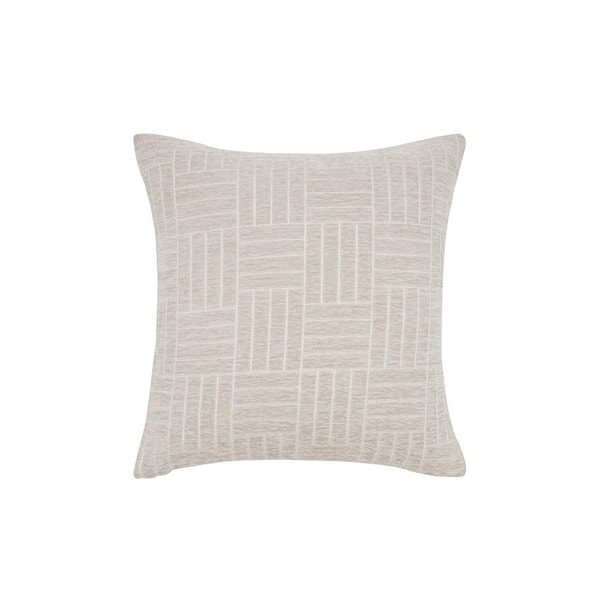 FRESHMINT Oberon Staggered Stripe Throw Pillow 18 in. x 18 in. Taupe