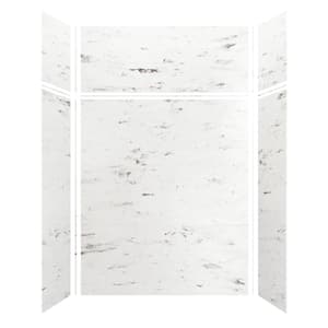 60 in. W x 96 in. H x 36 in. D 6-Piece Glue to Wall Alcove Shower Wall Kit with Extension in. White Venito Velvet