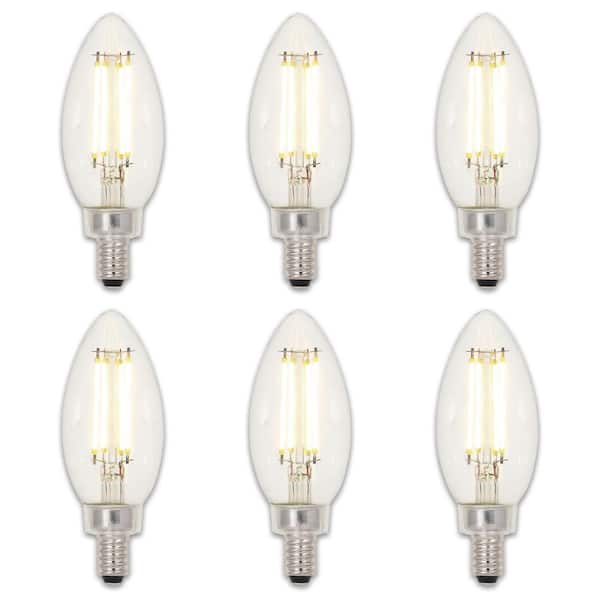 Westinghouse 40-Watt Equivalent B11 Dimmable Filament LED Light Bulb Soft White Light (6-Pack)