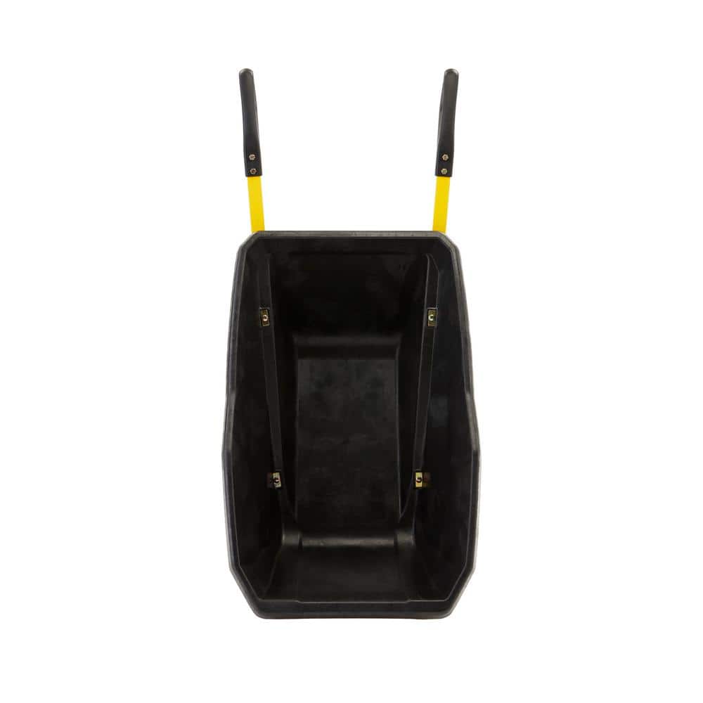 Black and Yellow Poly Yard Cart with Powder-Coated Steel Handles