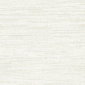 Solitude White Fabric Pre-Pasted Textured Distressed Strippable Wallpaper