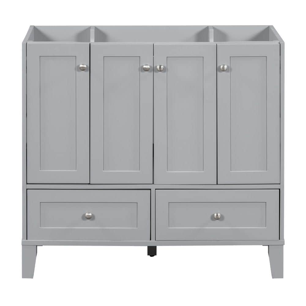 36 in. W x 17 in. D x 33 in. H Bath Vanity Cabinet without Top in Grey with
