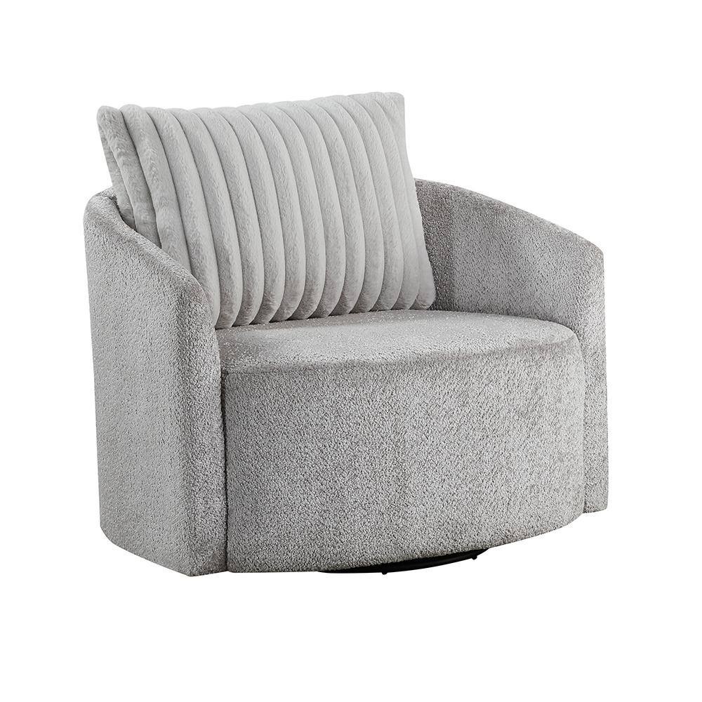 Maypop Gray Chenille Swivel Chair