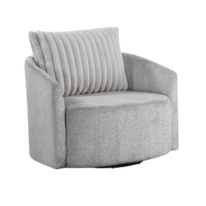 Maypop Gray Chenille Swivel Chair