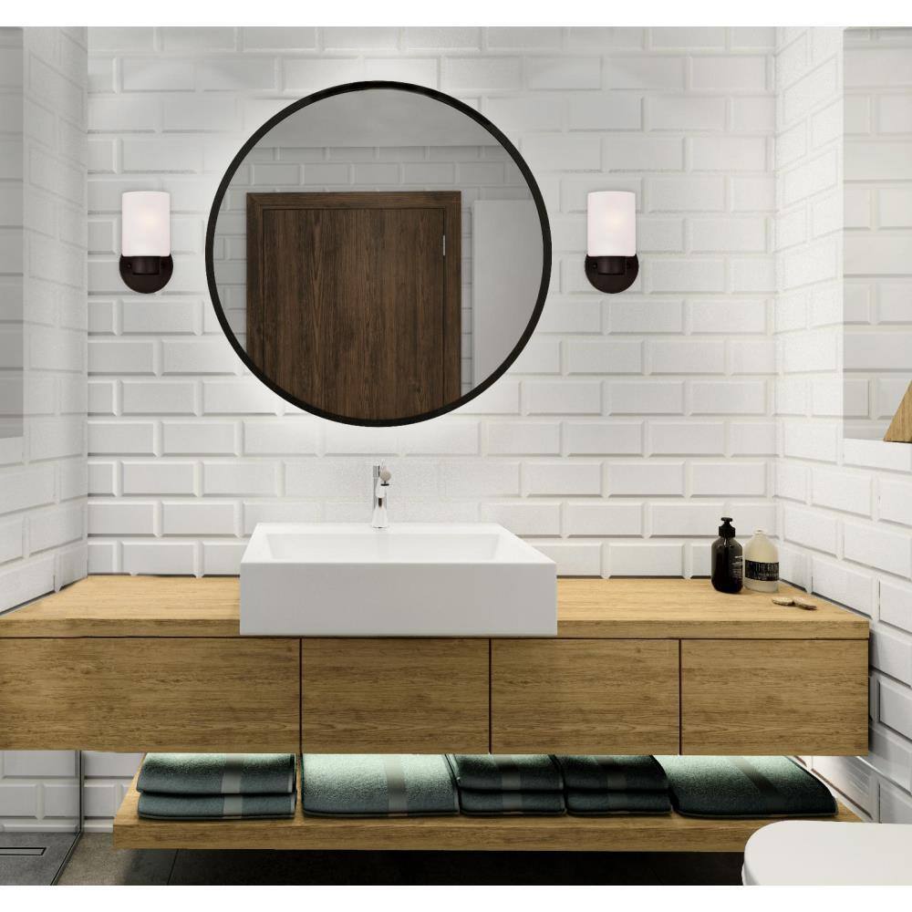 Sylvestre Bronze Wall Sconce with Frosted Glass Shade