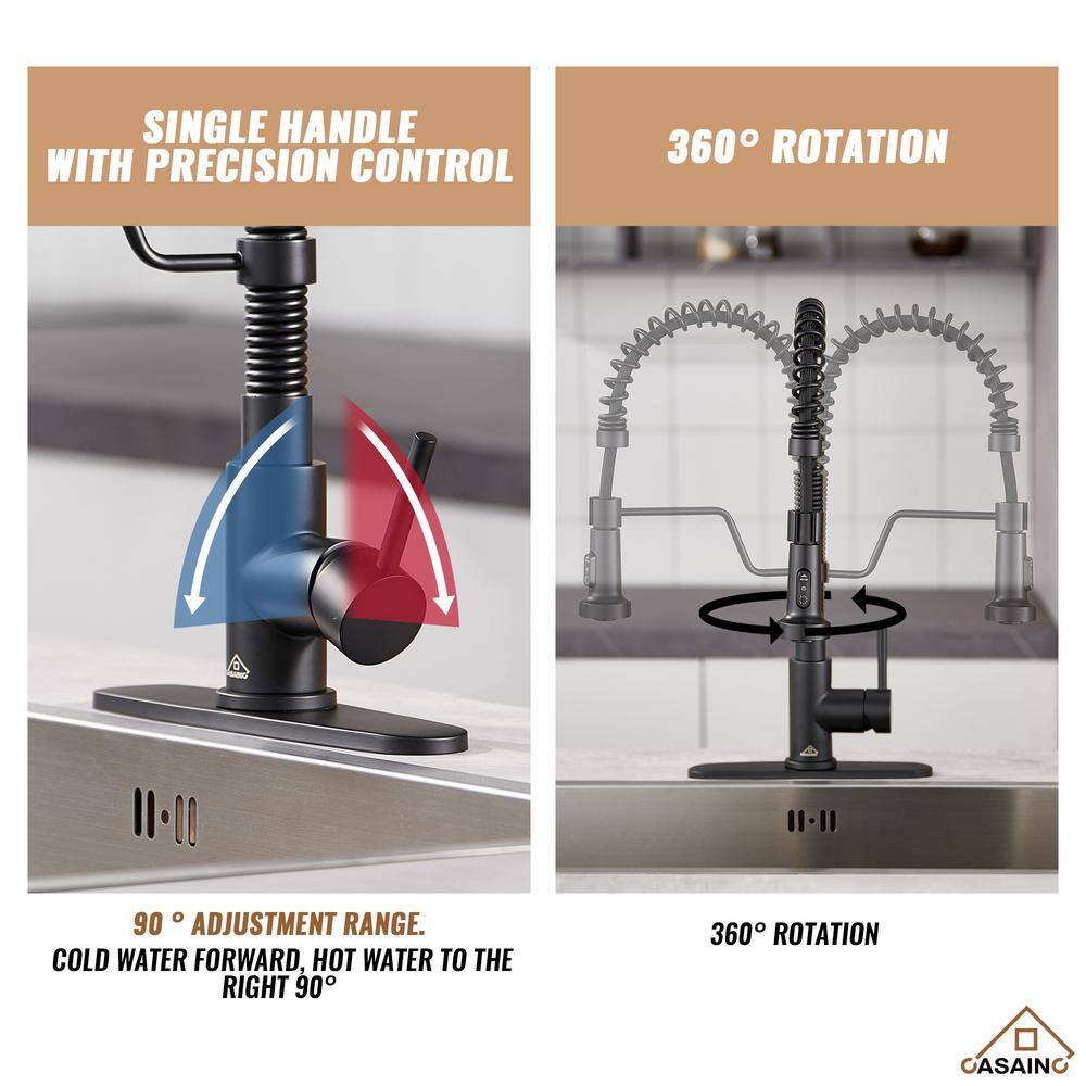 33'' Stainless Steel Farmhouse Kitchen Sink with Matte Black Faucet