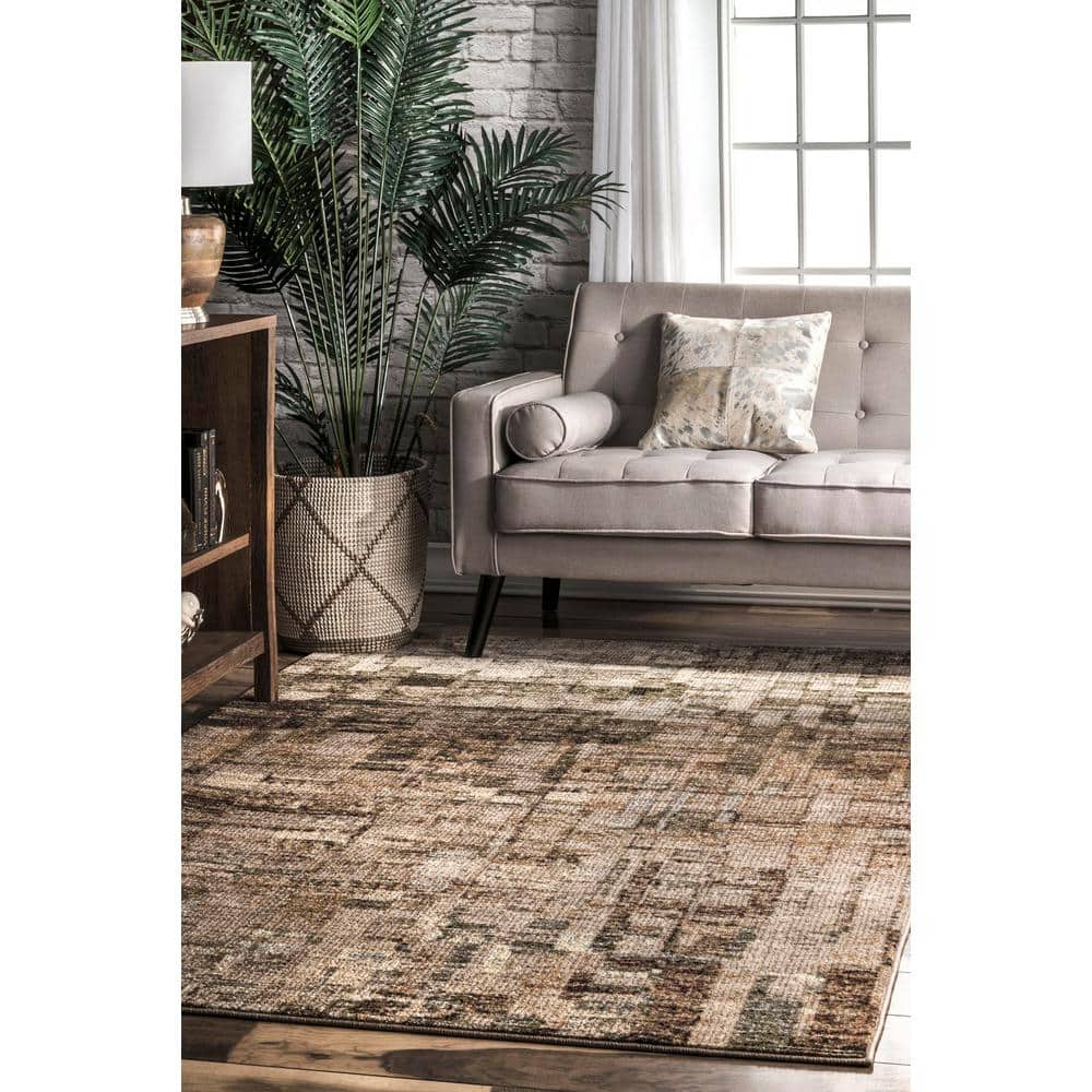 Lilly 5' x 8' Brown Abstract Tufted Area Rug