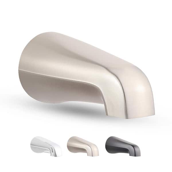 Tub Spout 1/2 in. FIP Nose Thread Non Diverter Bathtub Faucet Brushed Nickel