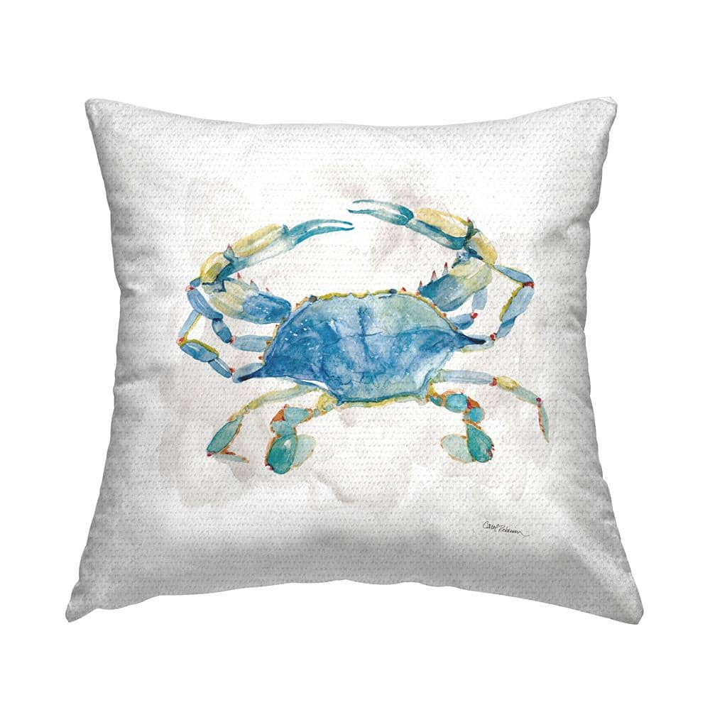 Blue Crab Marine Life Blue Square Outdoor Throw Pillow price history on PriceWatchPro