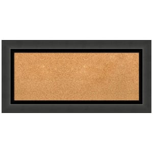 Tuxedo Black 35.12 in. x 17.12 in. Framed Corkboard Memo Board