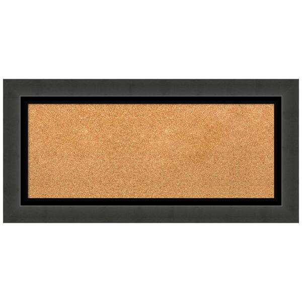 Amanti Art Tuxedo Black 35.12 in. x 17.12 in. Framed Corkboard Memo Board