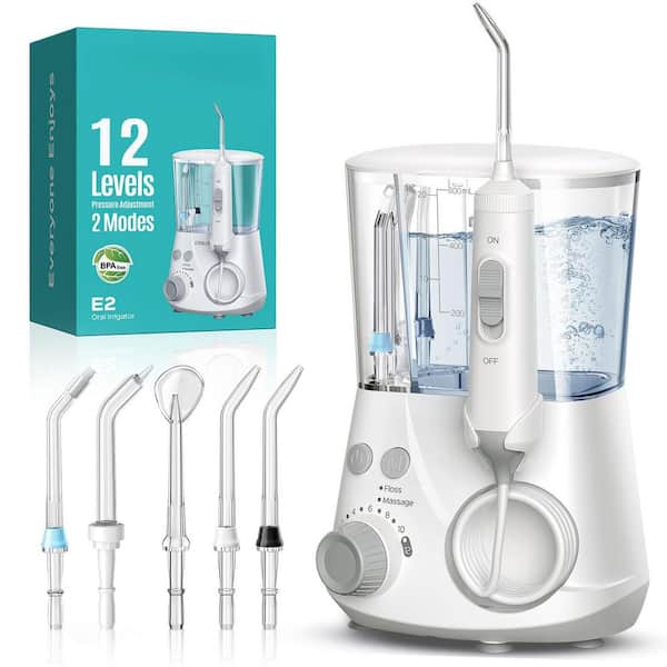 Advanced Water Flosser for Teeth with 2 Modes and 12 Pressure Settings for Home Use in White 1-Pack
