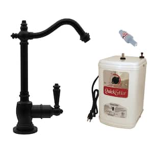 Victorian Single-Handle Instant Hot Tank with Hot Water Dispenser Faucet in Matte Black