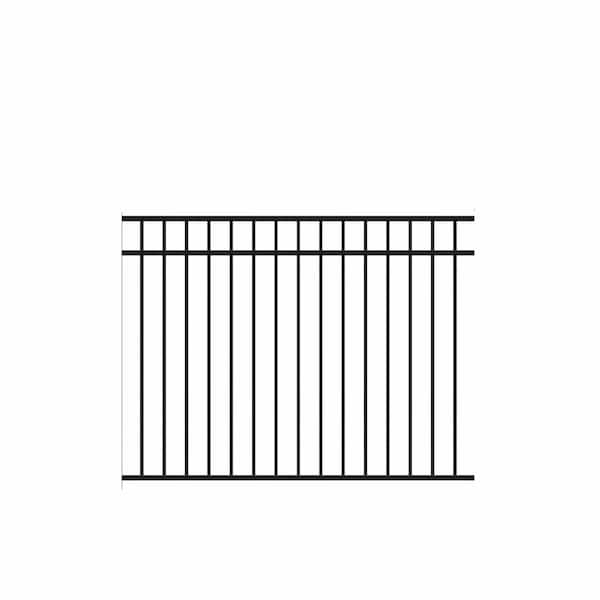 Barrette Outdoor Living Natural Reflections Heavy-Duty 4-1/2 ft. H x 8 ft. W Black Aluminum Pre-Assembled Fence Panel