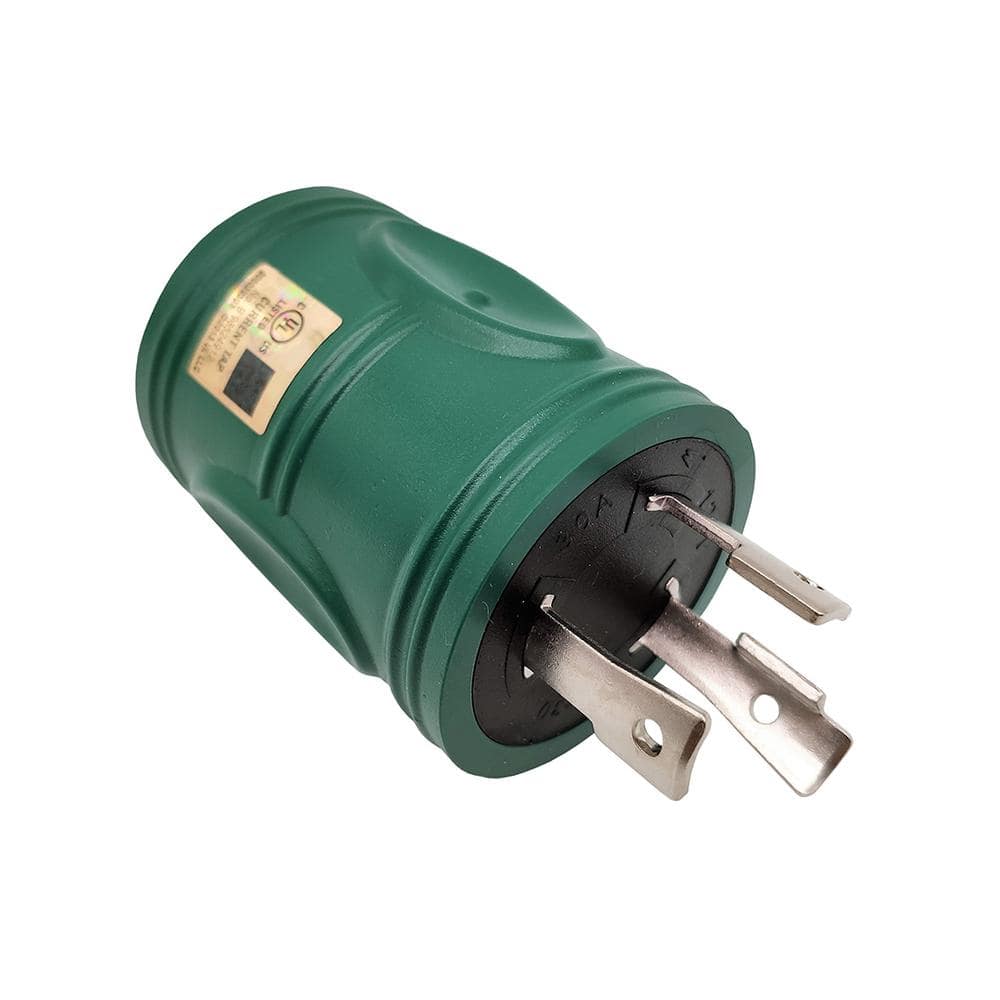 Generator 30 Amp 3-Pong Locking NEMA L5-30P Plug to RV 30 Amp TT-30R Outlet Splitter Adapter L5-30P to TT-30R, Green price history on PriceWatchPro