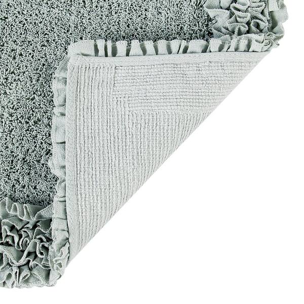 Set of 2 Shaggy Border Collection Gray Cotton Tufted Bath Rug Set - Better Trends