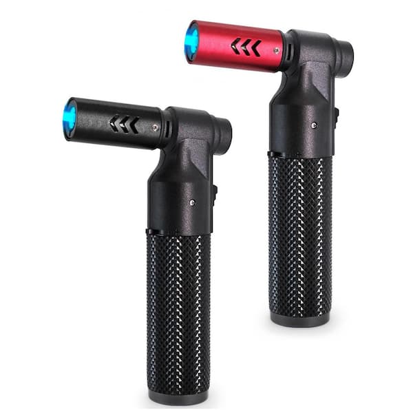 2-Pack Metal Portable Butane Torch Lighter Jet Flame Refillable Adjustable Mini Blow Torch for Cooking Camping