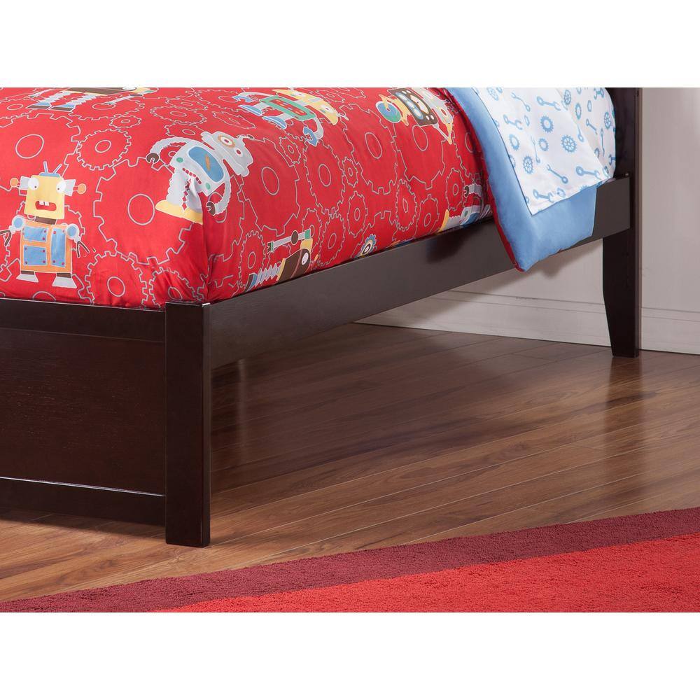 Orlando Espresso Twin Platform Bed with Urban Trundle and USB Ports