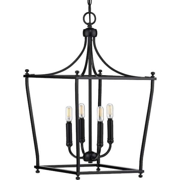 Progress Lighting Parkhurst 4-Light Black Foyer Pendant