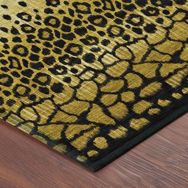 Chantille Machine Washable Indoor/Outdoor Abstract ACN2801 Gold 2 ft. x 7 ft. Runner Rug