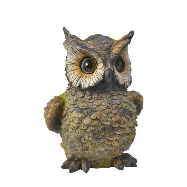 Moonrays Solar Powered LED Brown Outdoor Owl with Blinking Eyes