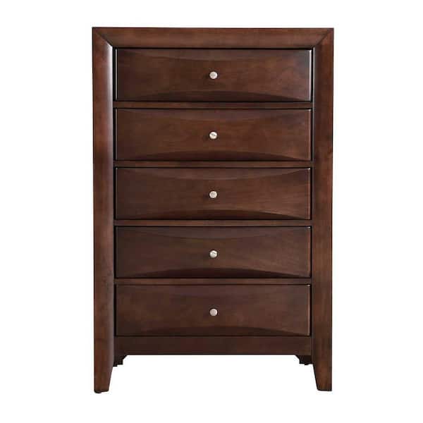 AndMakers Marilla 5-Drawer Cappuccino Chest of Drawers (48 in. H x 32 in. W x 17 in. D)
