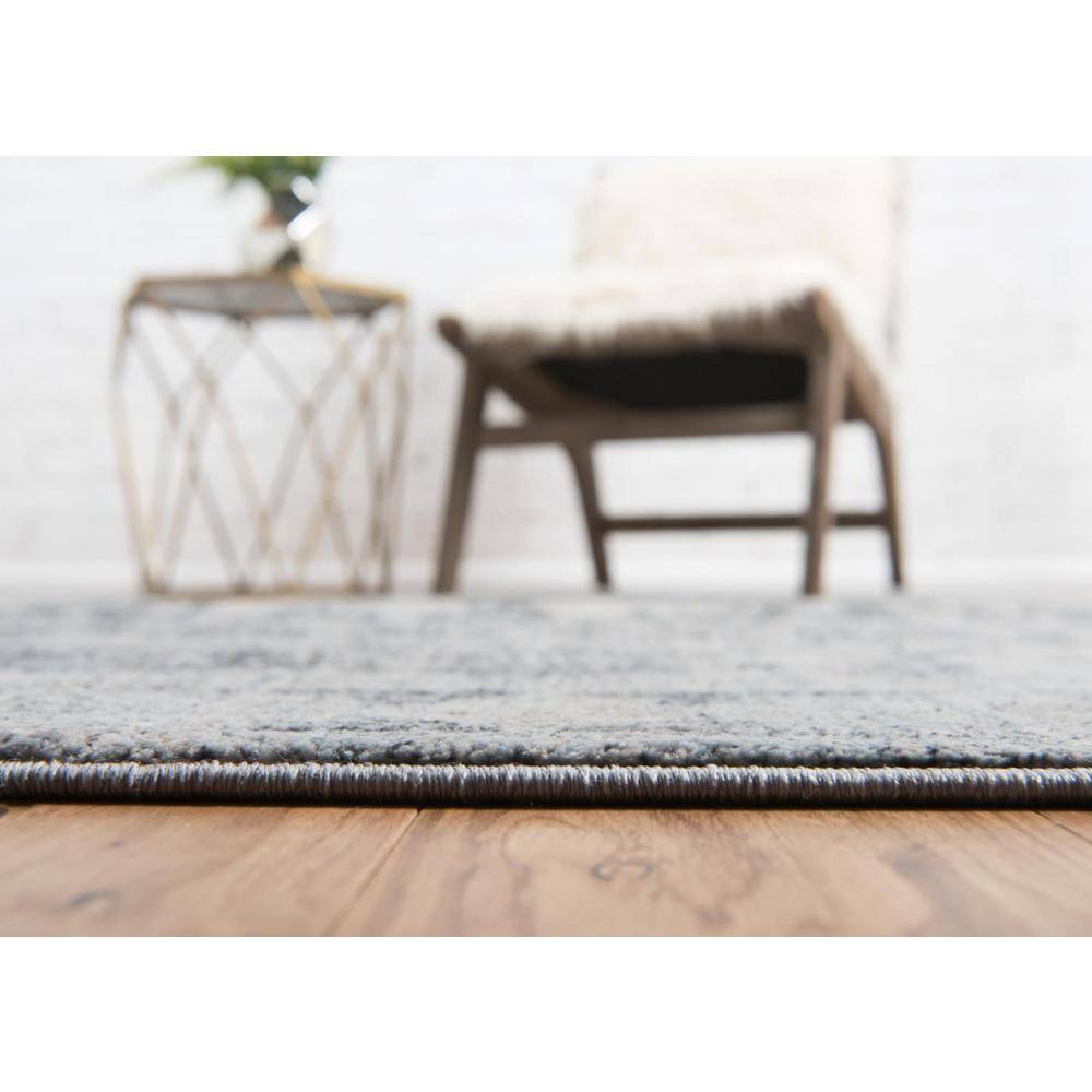 Braided Gray Synthetic 4' x 6' Easy Care Rectangular Rug