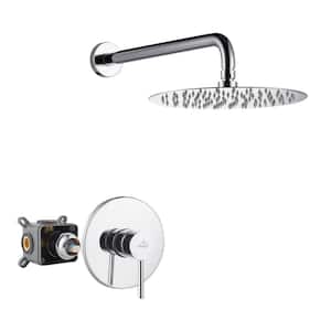 1-Spray Patterns Round 10 in. Single Function Wall Mount Fixed Shower Head in Chrome