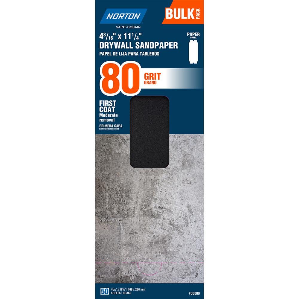 Norton Drywall Sanding Sheets 4 3/16 in. x 11 1/4 in. Aluminum Oxide